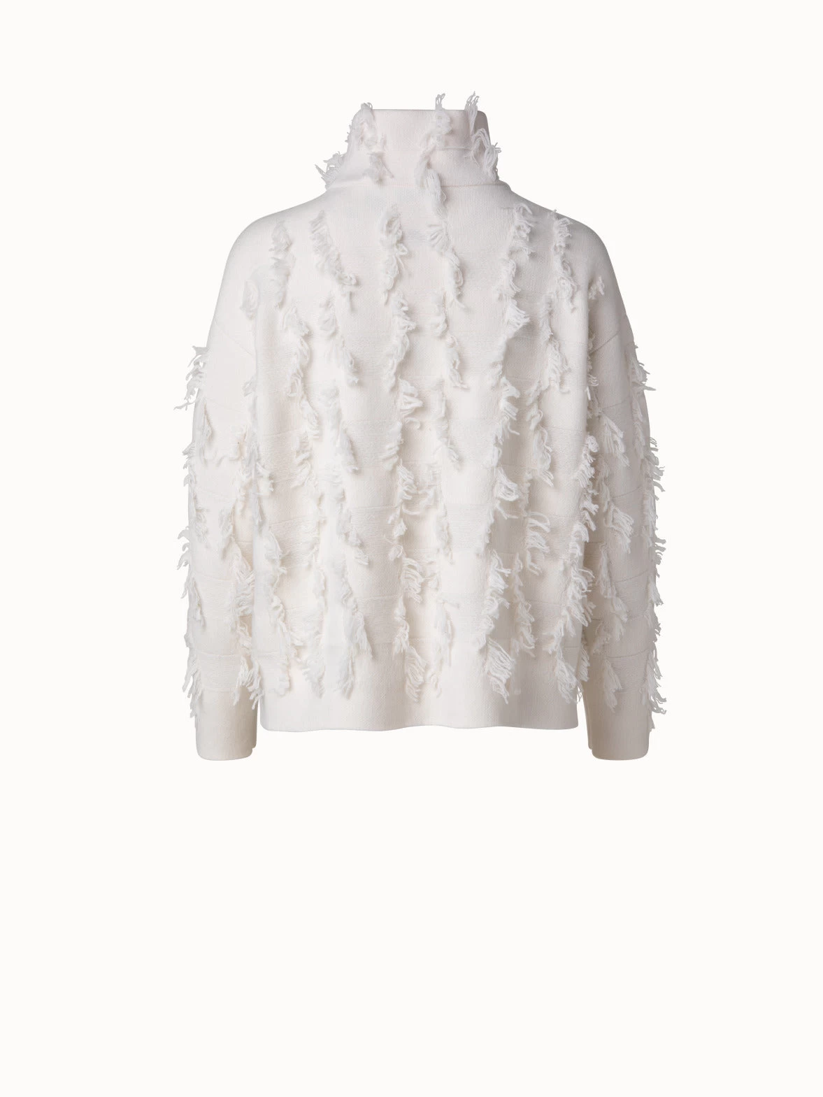 AKRIS Cashmere Square Fringe Jacquard Pullover - Image 3