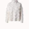 AKRIS Cashmere Square Fringe Jacquard Pullover