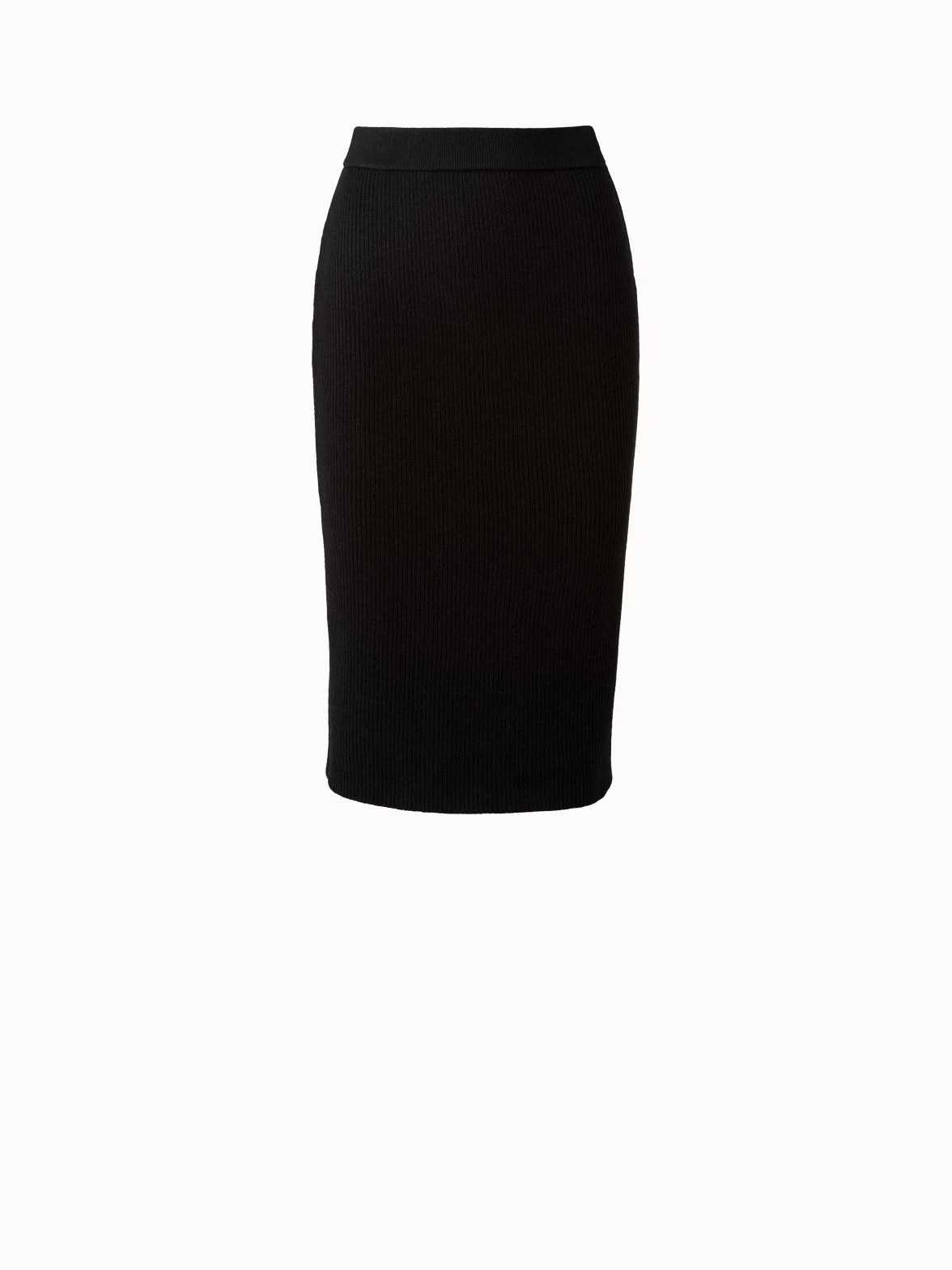 AKRIS Ribbed Wool Stretch Knit Tube Skirt