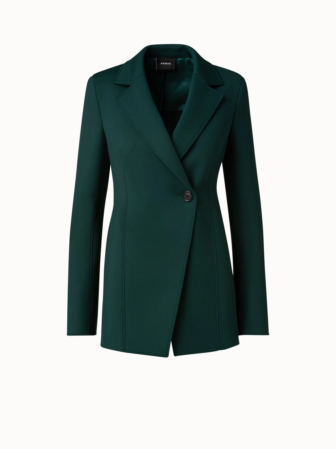 AKRIS Techno Neoprene Fitted Blazer Jacket