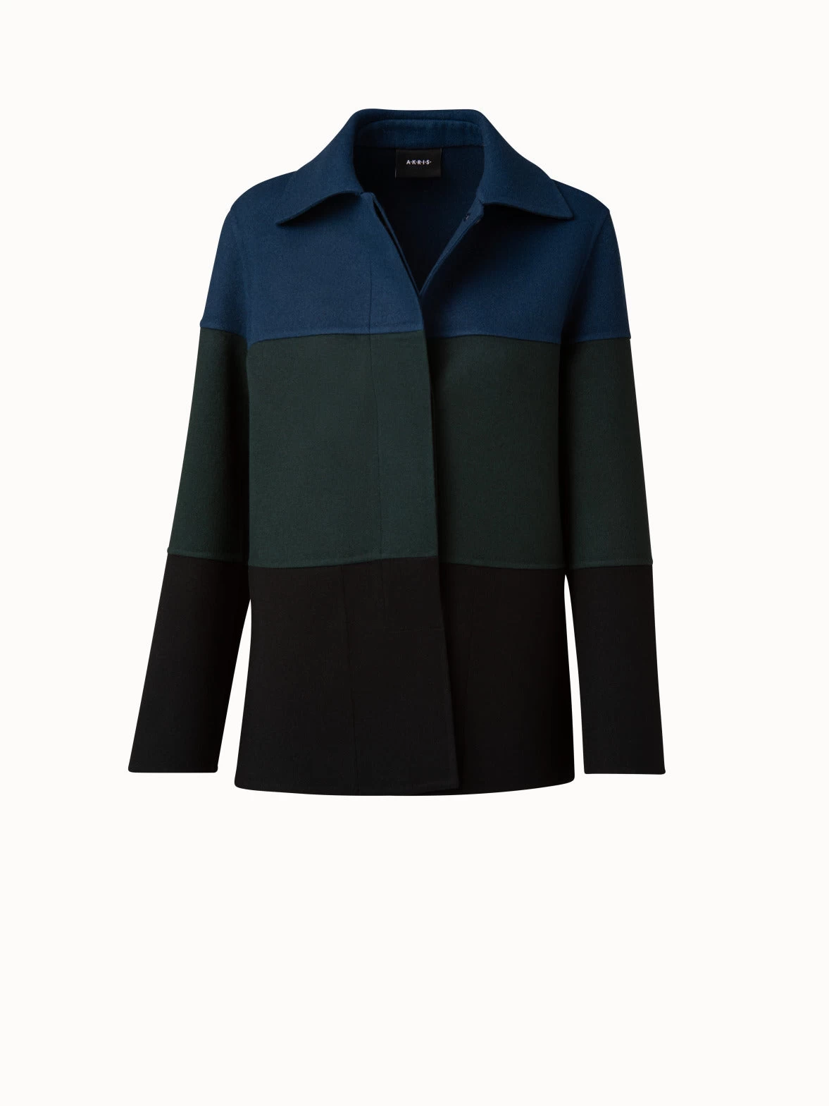 AKRIS Cashmere Double-Face Colorblock Oversized Jacket - Image 3