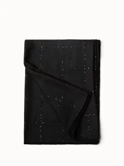 AKRIS Cashmere Silk Scarf With Sequins Grid