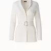 AKRIS Wool Silk Belted Knit Blazer