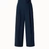 Wide Leg Belted Crêpe Sablê Pants
