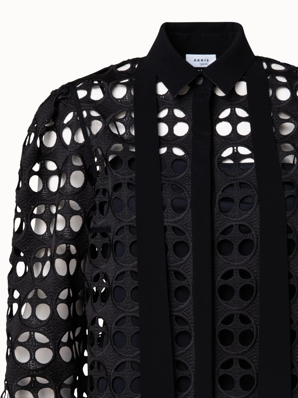 Dot Cut-Out Embroidery Blouse - Image 6