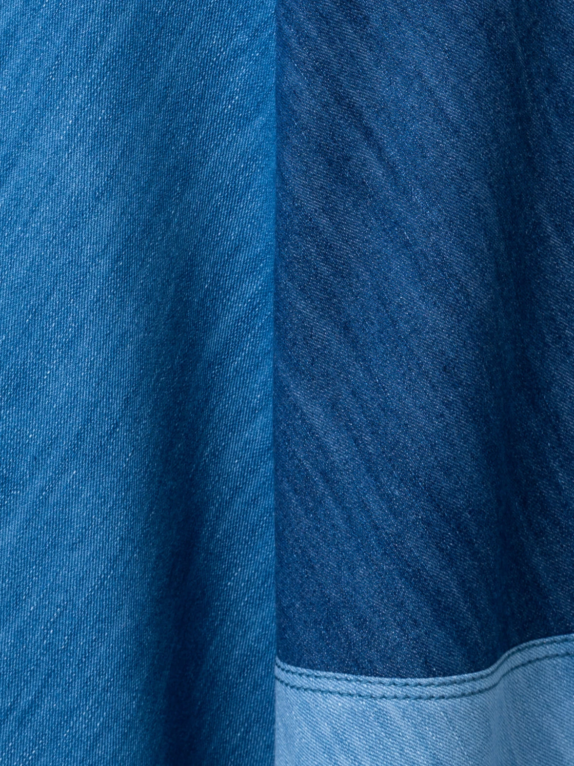 Washed Denim Patchwork Midi Dress - Image 5