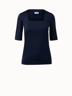 Modal Stretch Top With Square Neck