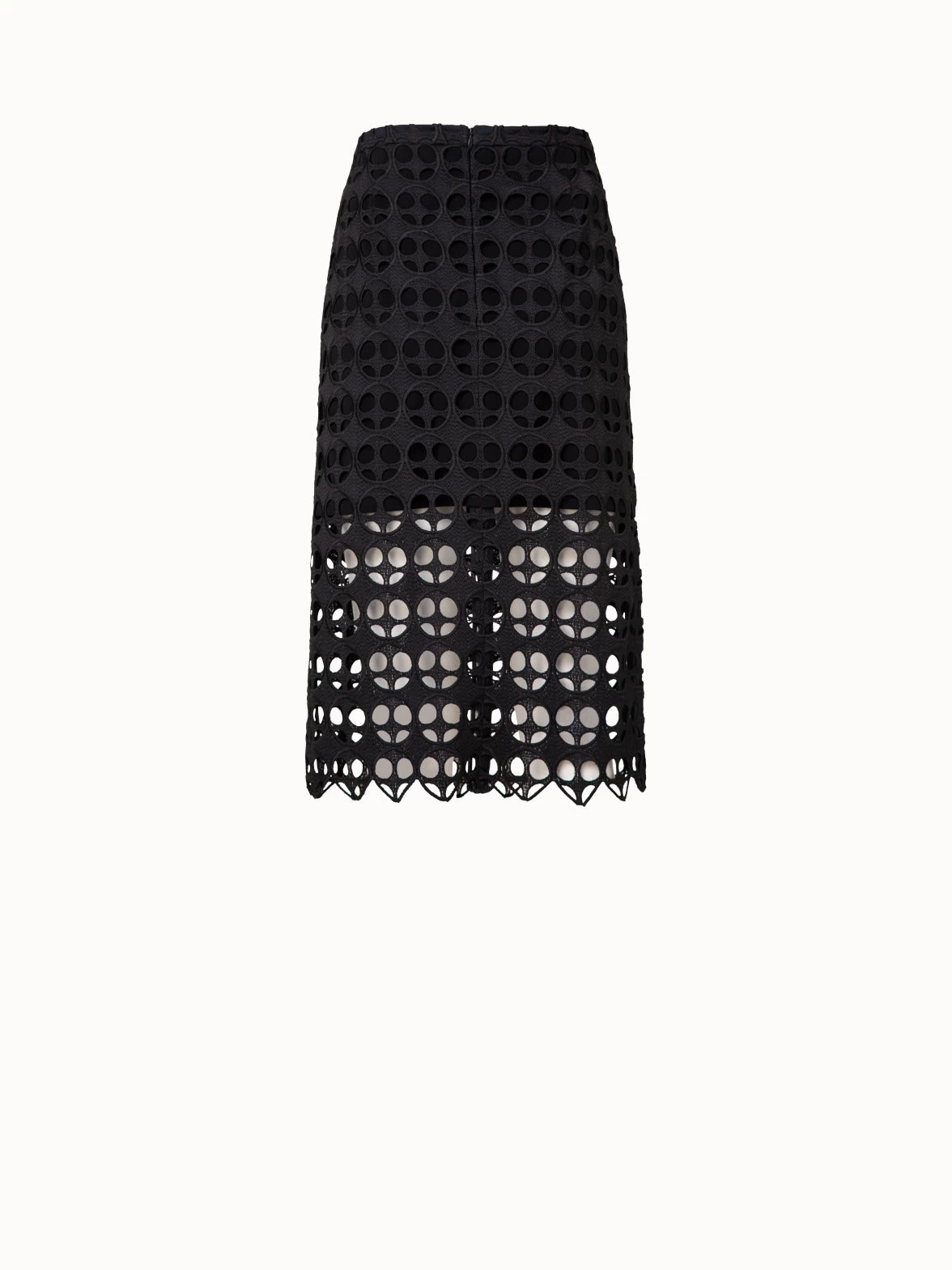 Dot Cut-Out Embroidery Pencil Skirt - Image 3