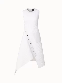 AKRIS Techno Taffeta Quilted Trapezoid Dress