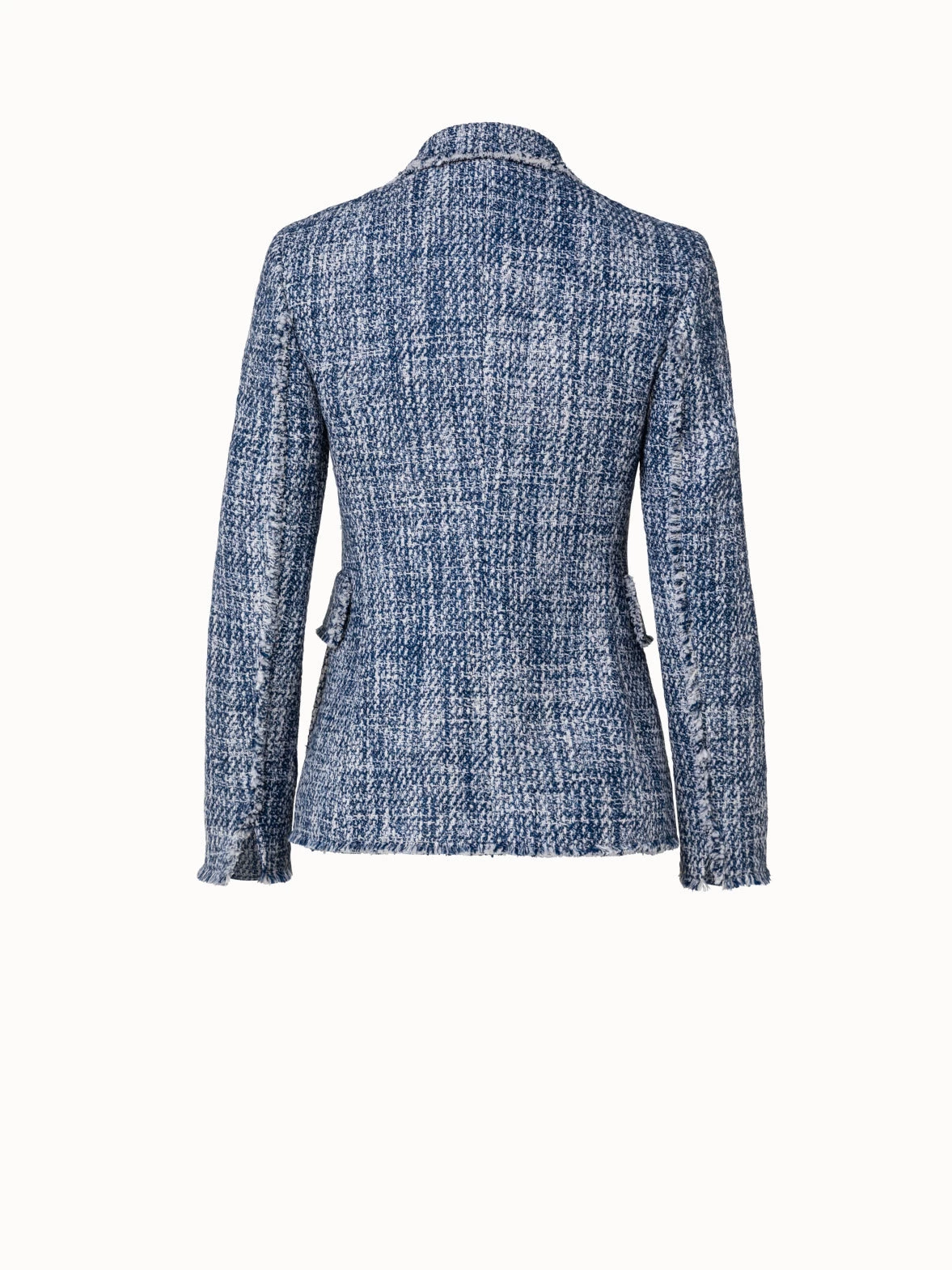 Cotton Blend Tweed Blazer With Faux Double-Breast - Image 2