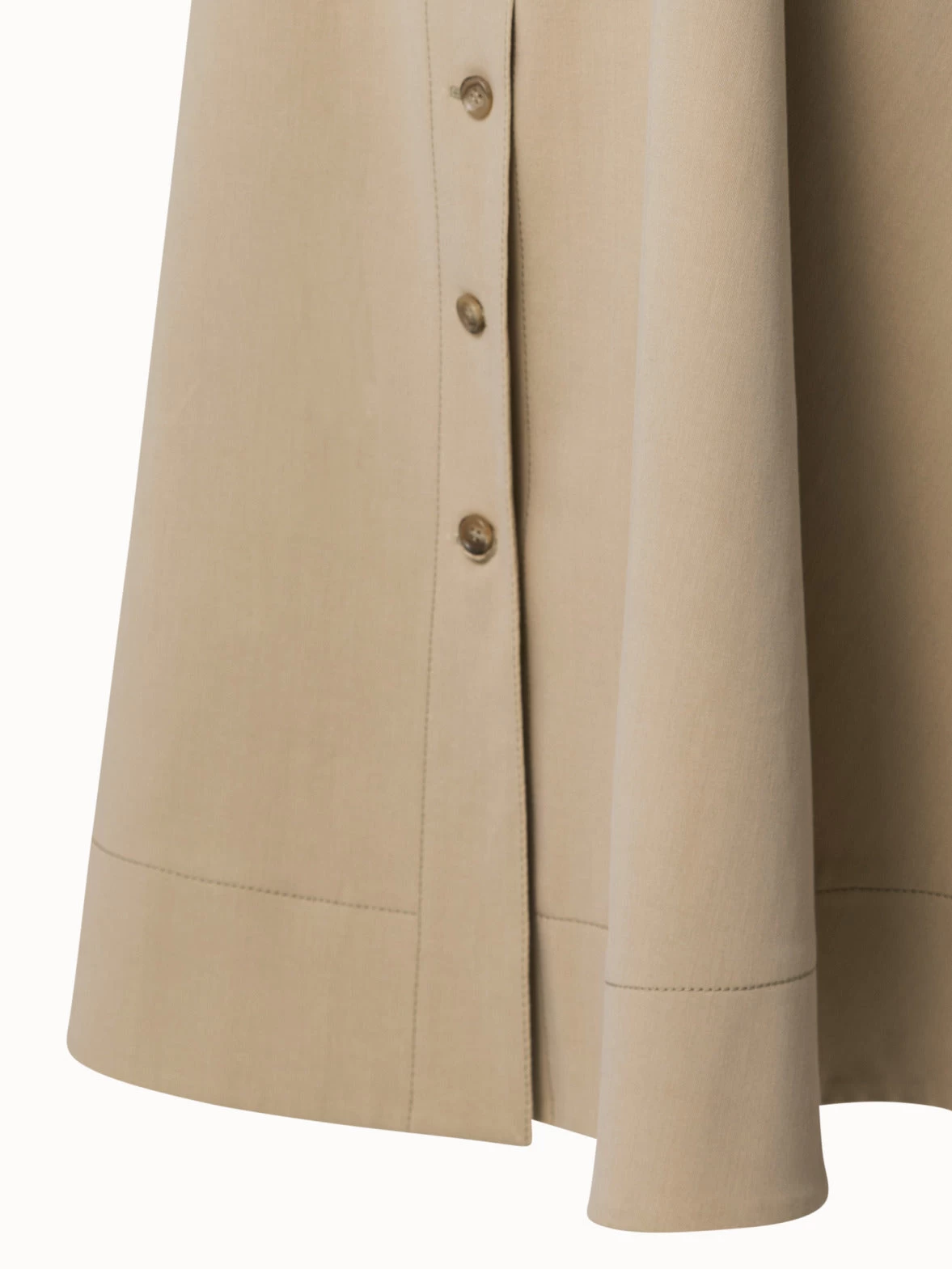 AKRIS A-Line Cotton Stretch Denim Midi Skirt - Image 4