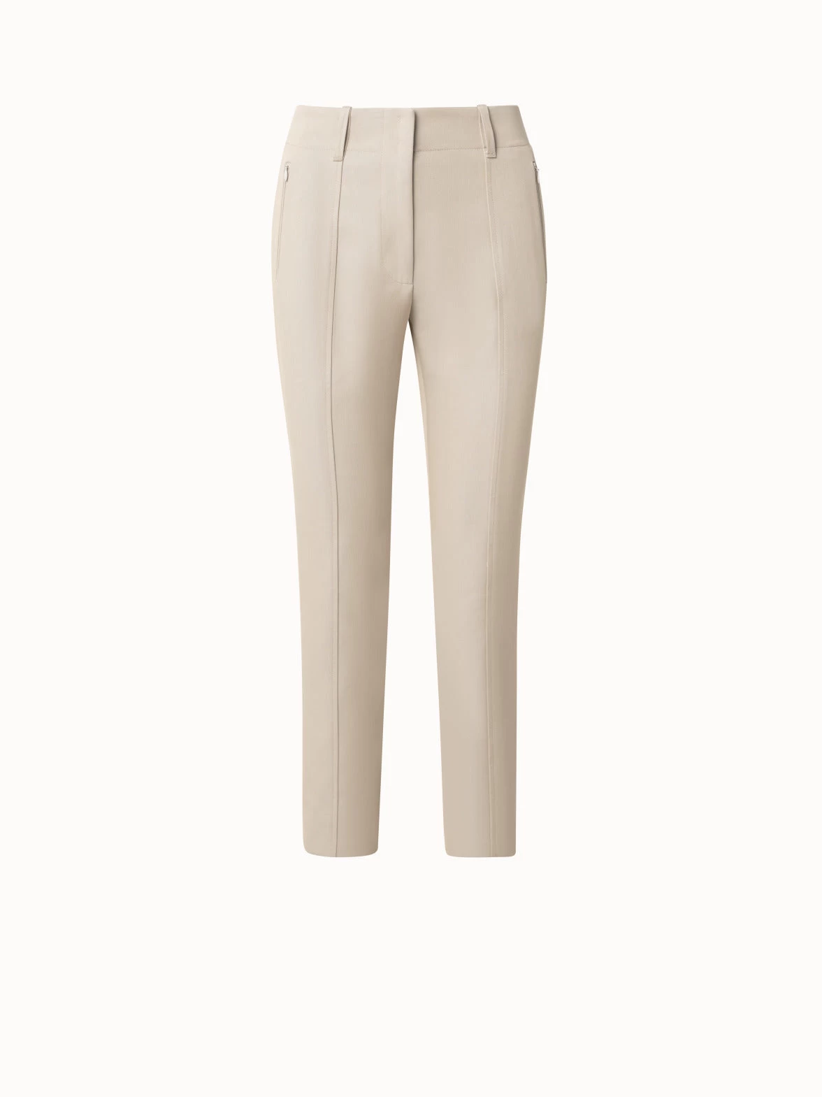 AKRIS Cotton Silk Double-Face Slim Pants