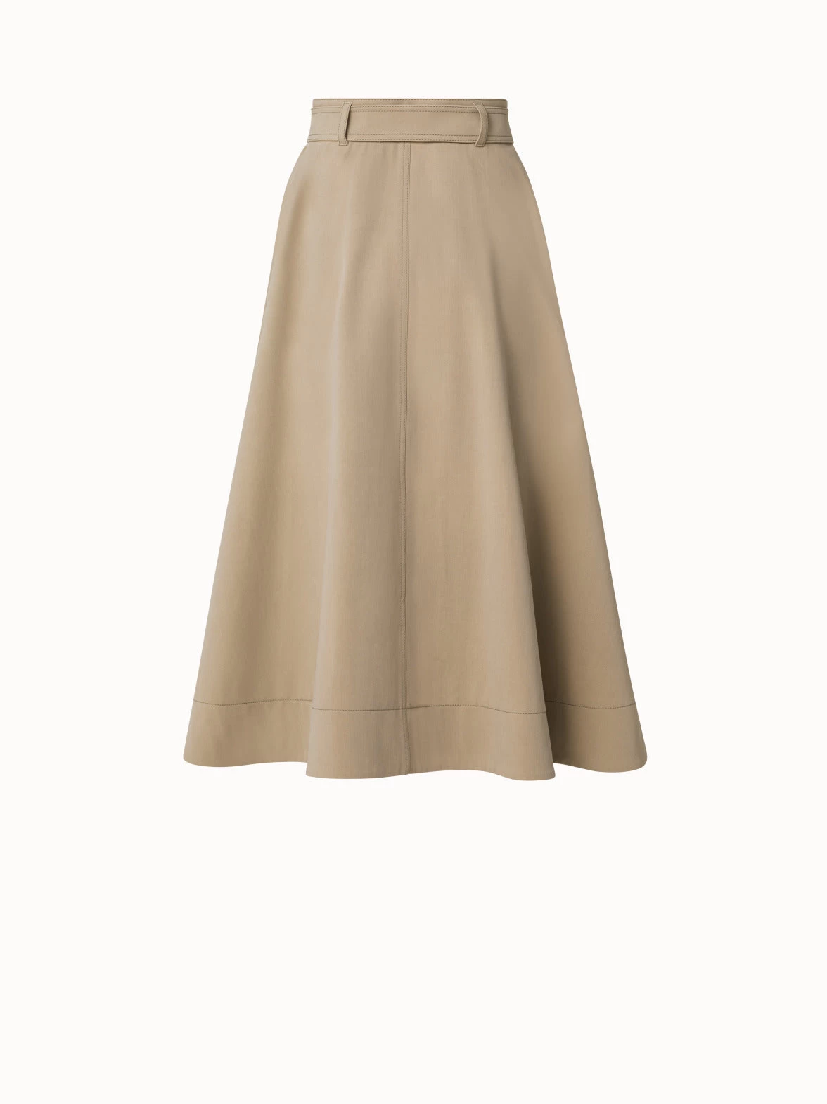 AKRIS A-Line Cotton Stretch Denim Midi Skirt - Image 2