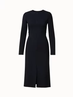 AKRIS Wool Double-Face Midi Dress