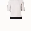 AKRIS Cashmere Two-Tone Knit Pullover
