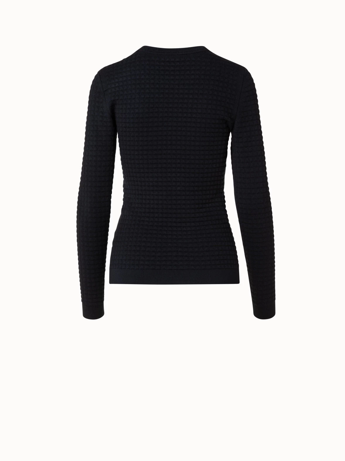 AKRIS Trapezoid Grid Wool Silk Stretch Jacquard Pullover - Image 2