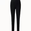 AKRIS Trapezoid Grid Wool Silk Stretch Jacquard Knit Leggings
