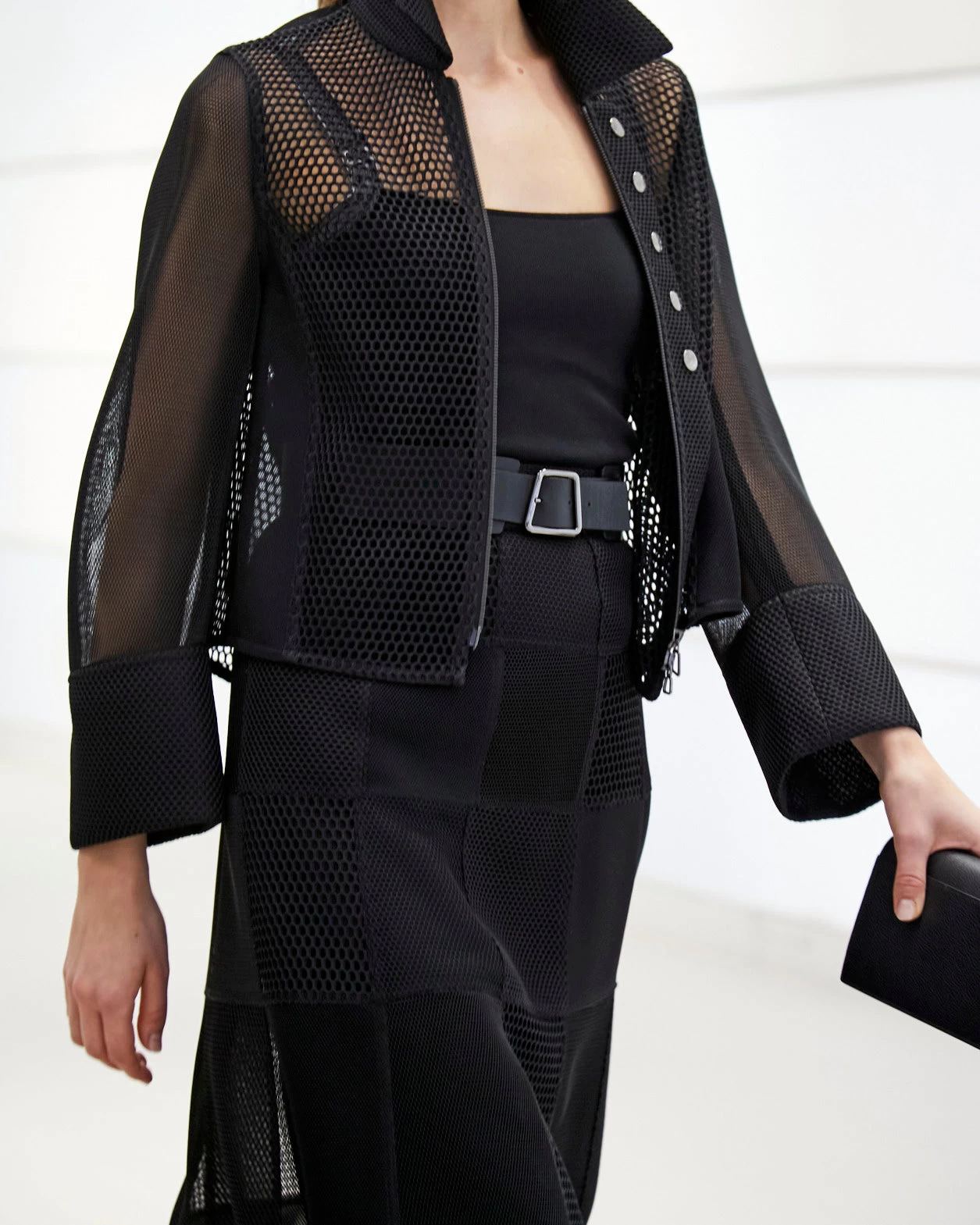 AKRIS Techno Grid Patchwork Maxi Skirt - Image 2