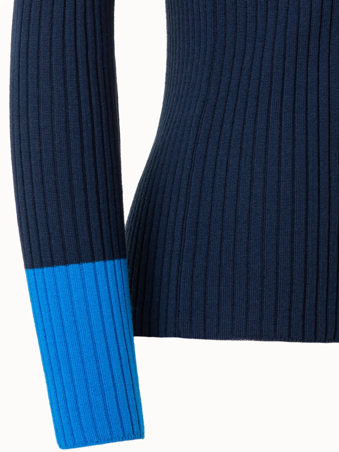 Ribbed Colorblock Merino Wool Pullover - Image 4