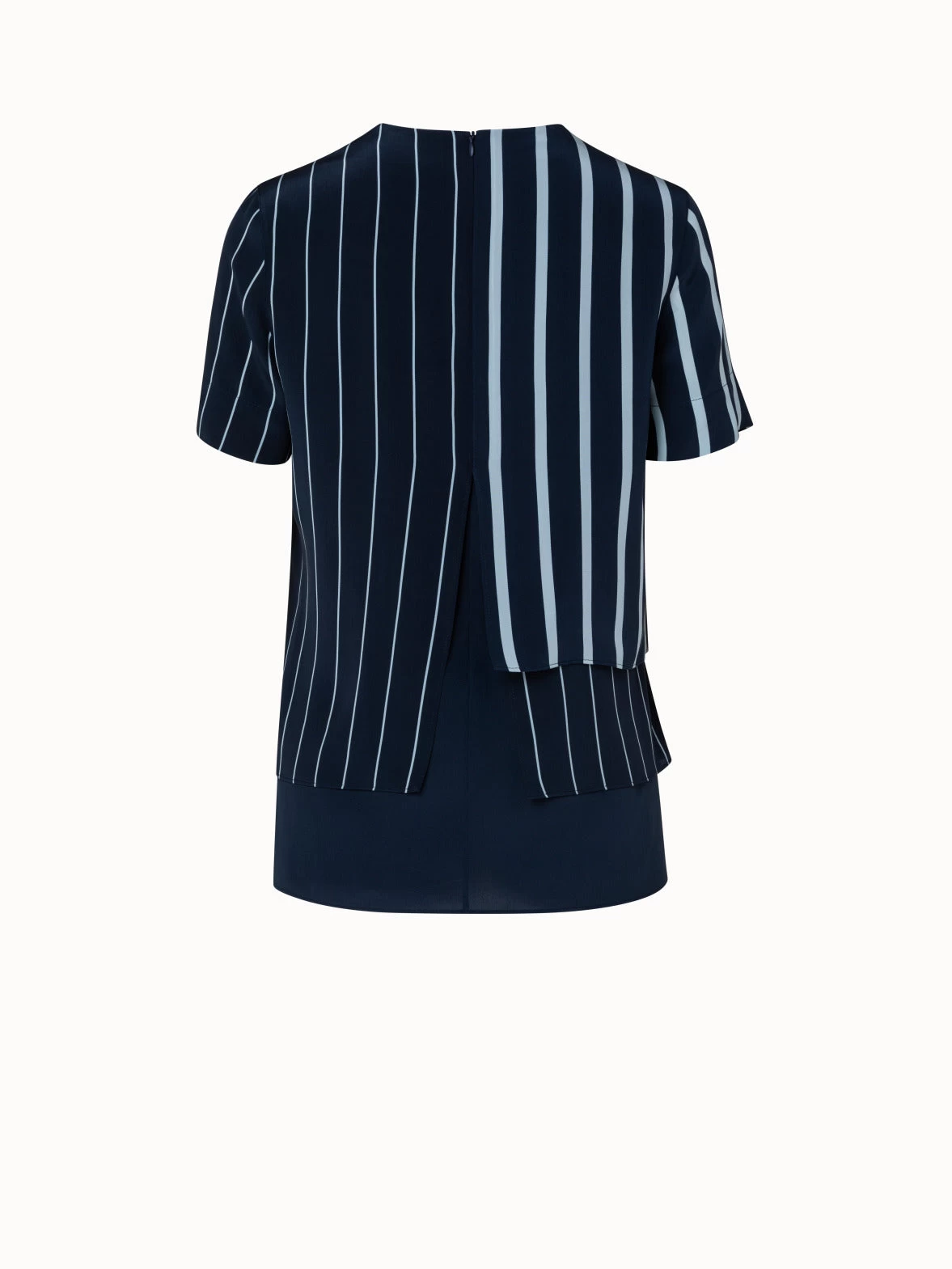 AKRIS Three Layer Silk Crêpe Blouse With Screen Stripes Print - Image 2