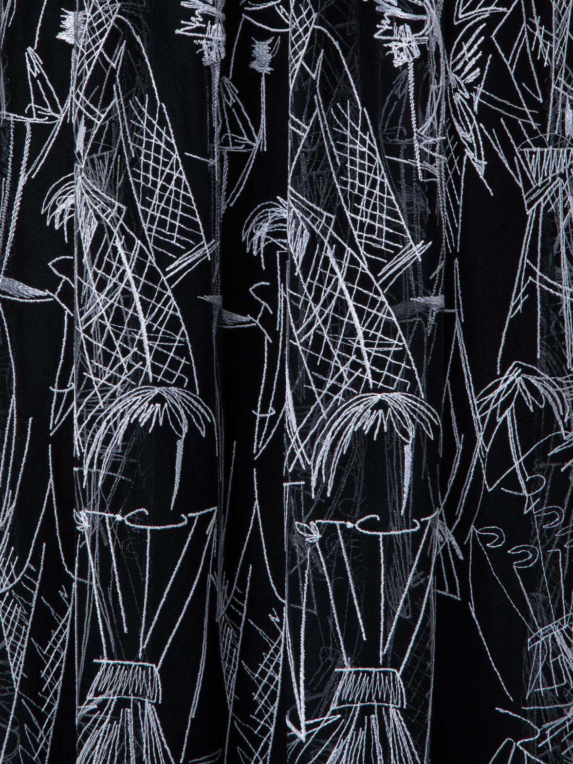 AKRIS Techno Tulle Long Skirt With Croquis Embroidery - Image 4