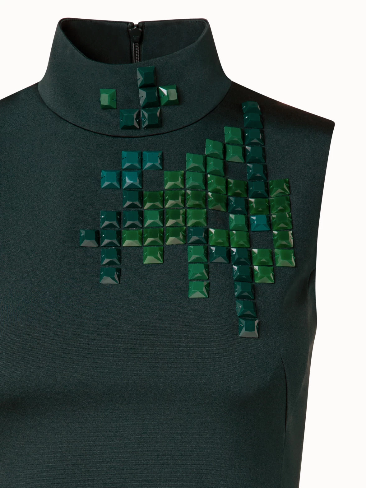 AKRIS Silk Stretch Crêpe Sheath Dress With Daffodils Stone Embellishment - Image 3