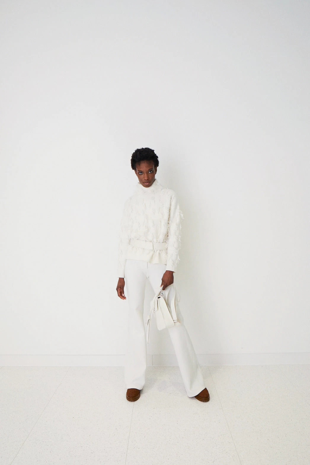 AKRIS Cashmere Square Fringe Jacquard Pullover - Image 2