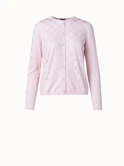 AKRIS Structured Trapezoid Silk Knit Cardigan