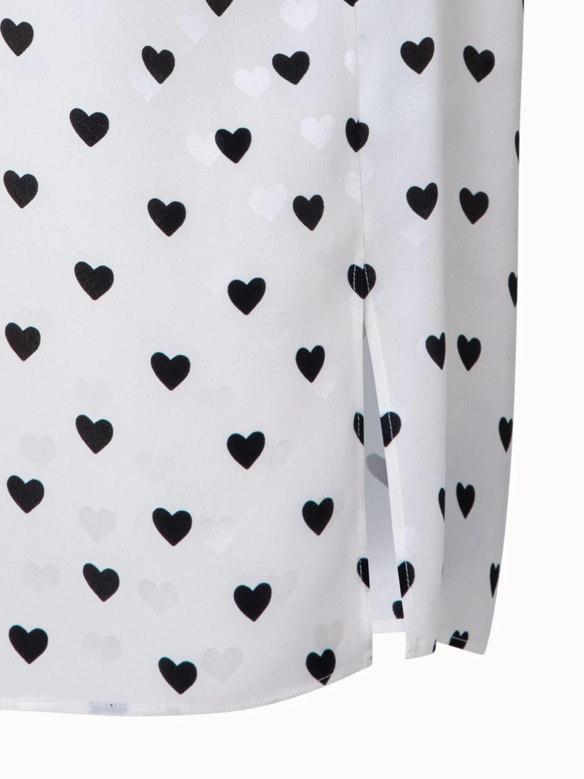 AKRIS Silk Crêpe Tunic Blouse With Hearts Jacquard And Print - Image 5