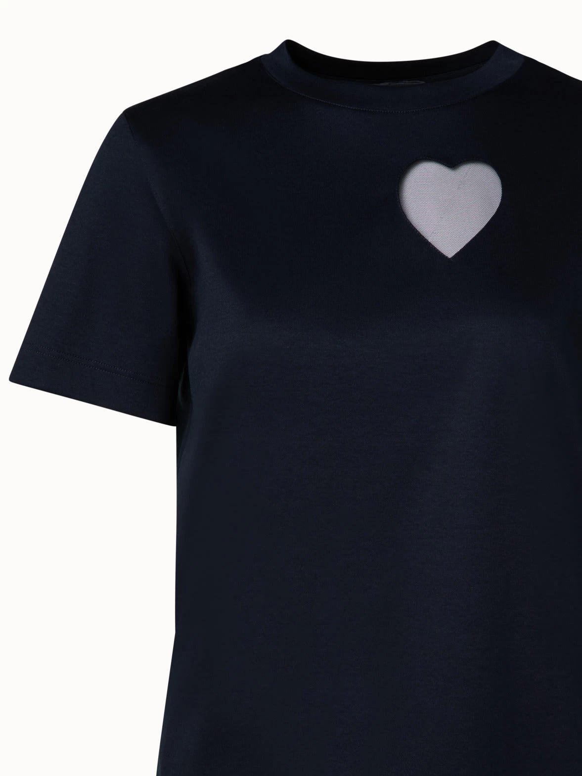 AKRIS T-Shirt With Tulle Heart Insert - Image 3