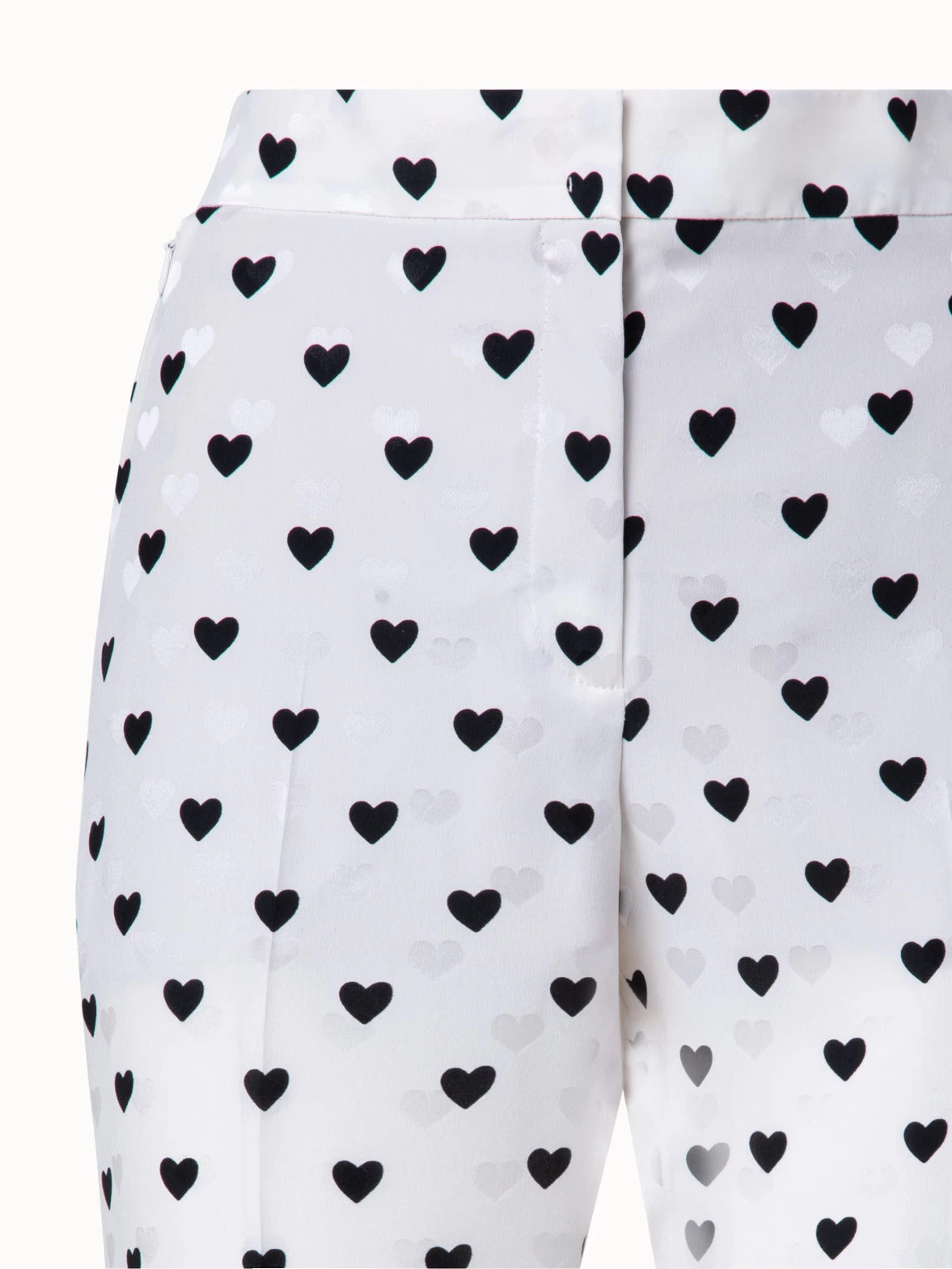AKRIS Straight Leg Silk Pants With Hearts Jacquard And Druck - Image 3