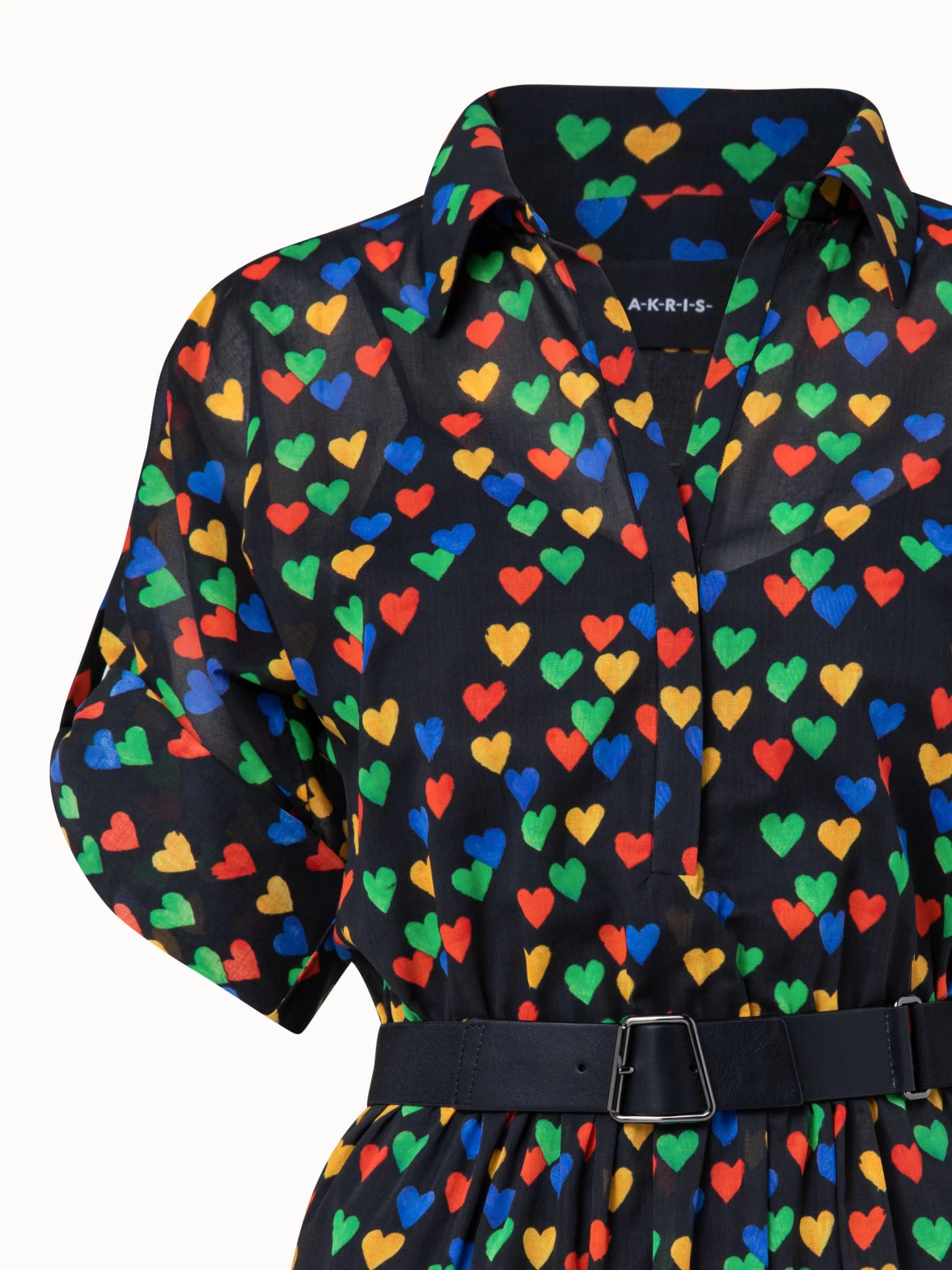 AKRIS Cotton Poplin Dress With Hearts Druck - Image 4