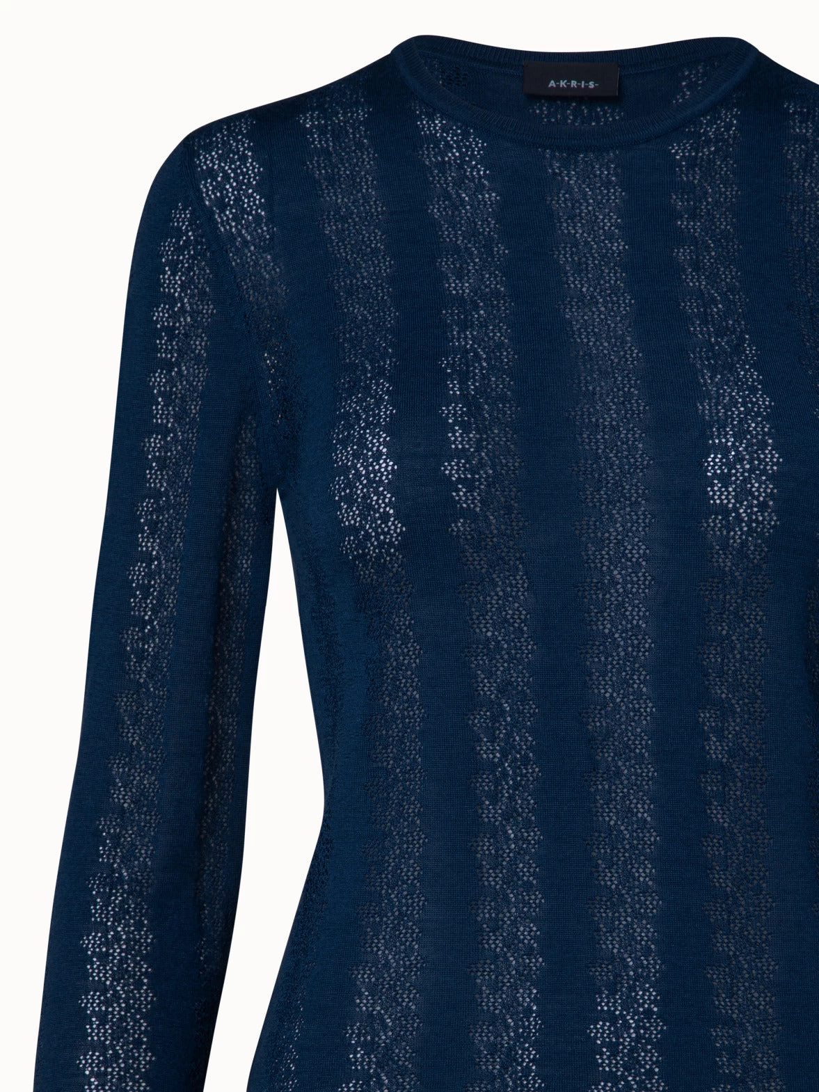 AKRIS Wool Silk Knit Lace Pullover - Image 4