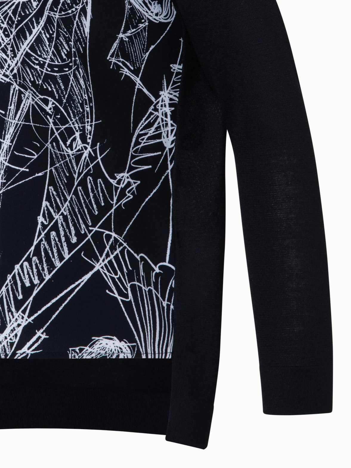 AKRIS Silk Knit Pullover With Croquis Print Crêpe Front - Image 4