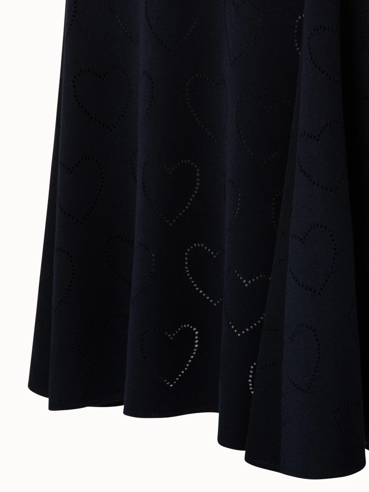AKRIS Silk Cotton Knit Midi Dress With Hearts Ajouré - Image 4