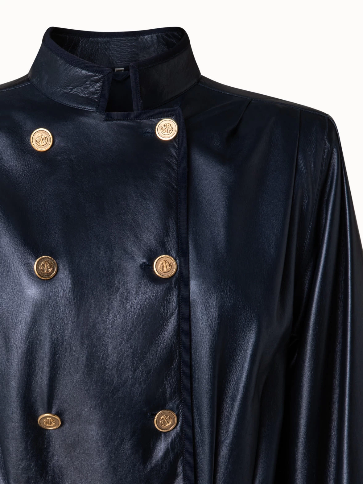 AKRIS Lambskin Double-Breasted Leather Jacket - Image 5