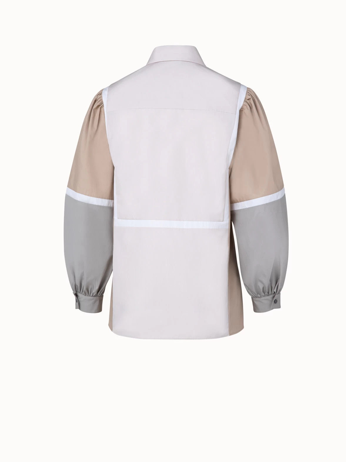 AKRIS Cotton Poplin Colorblock Blouse - Image 2