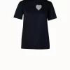 AKRIS T-Shirt With Tulle Heart Insert