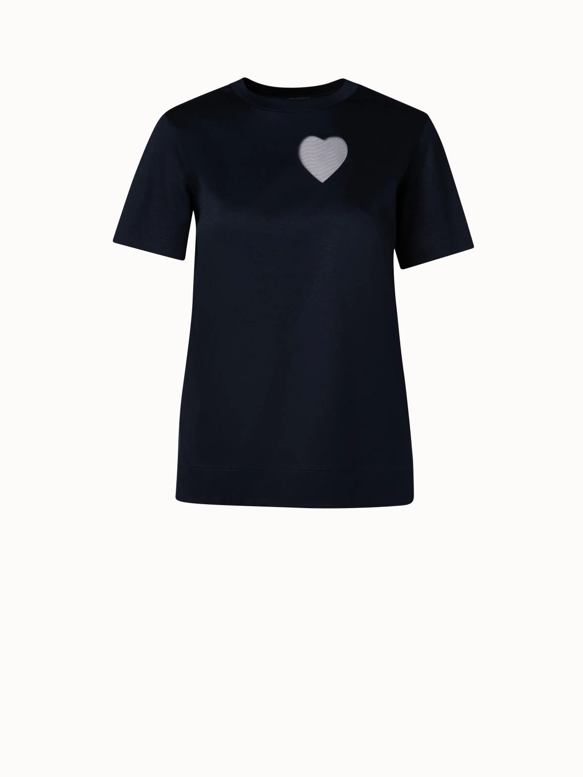 AKRIS T-Shirt With Tulle Heart Insert