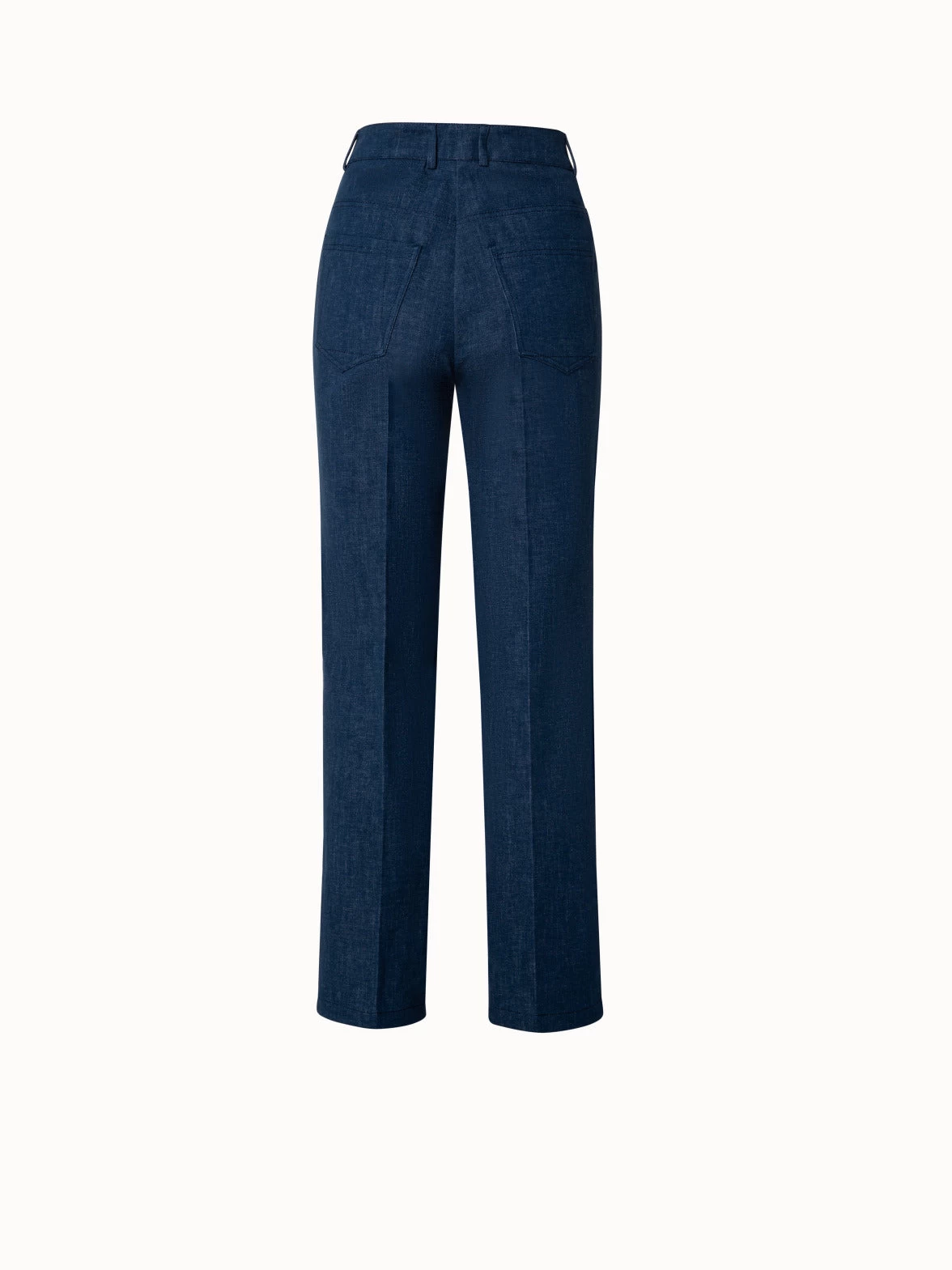 AKRIS Stretch Denim Cropped Straight Leg Pants - Image 3
