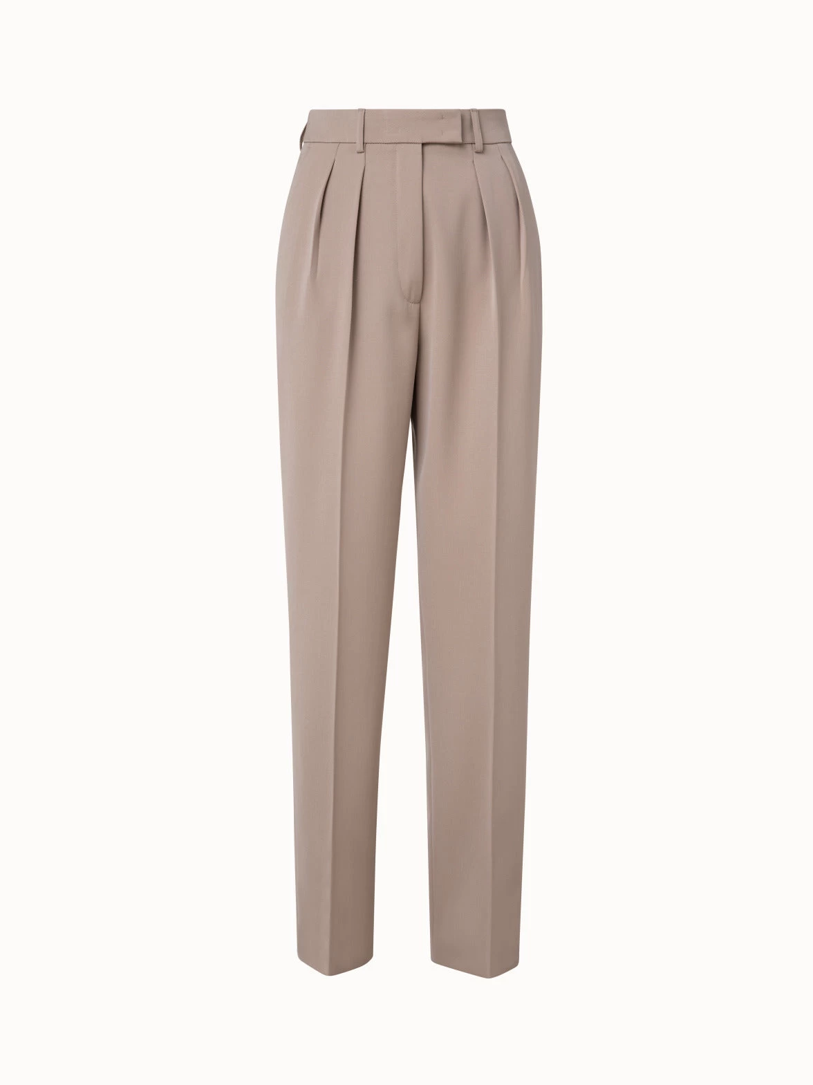 AKRIS Wool Gabardine Pleated Tapered Pants