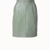 AKRIS Lambskin Leather Short Skirt