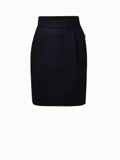 AKRIS Linen Double-Face Short Skirt