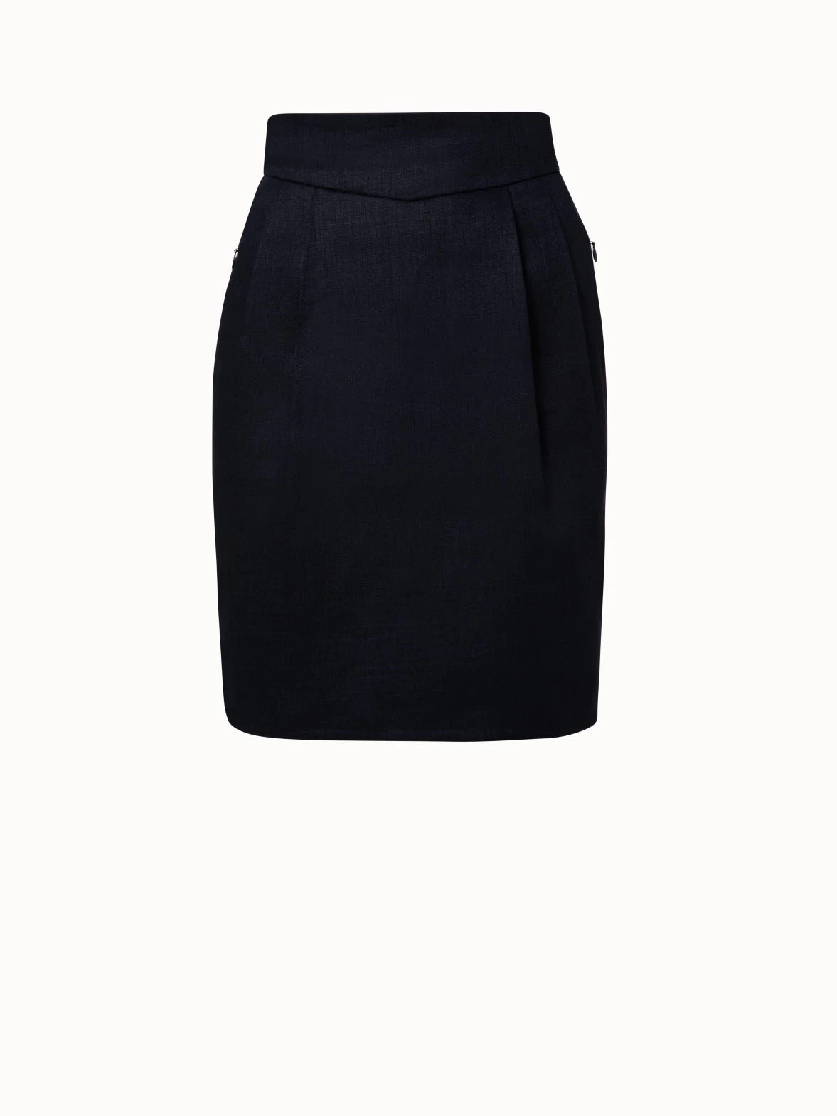 AKRIS Linen Double-Face Short Skirt