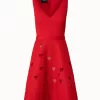 AKRIS Techno Grid Dress With Lasercut Hearts