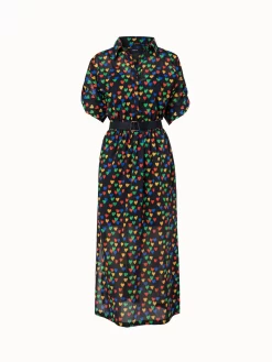 AKRIS Cotton Poplin Dress With Hearts Druck