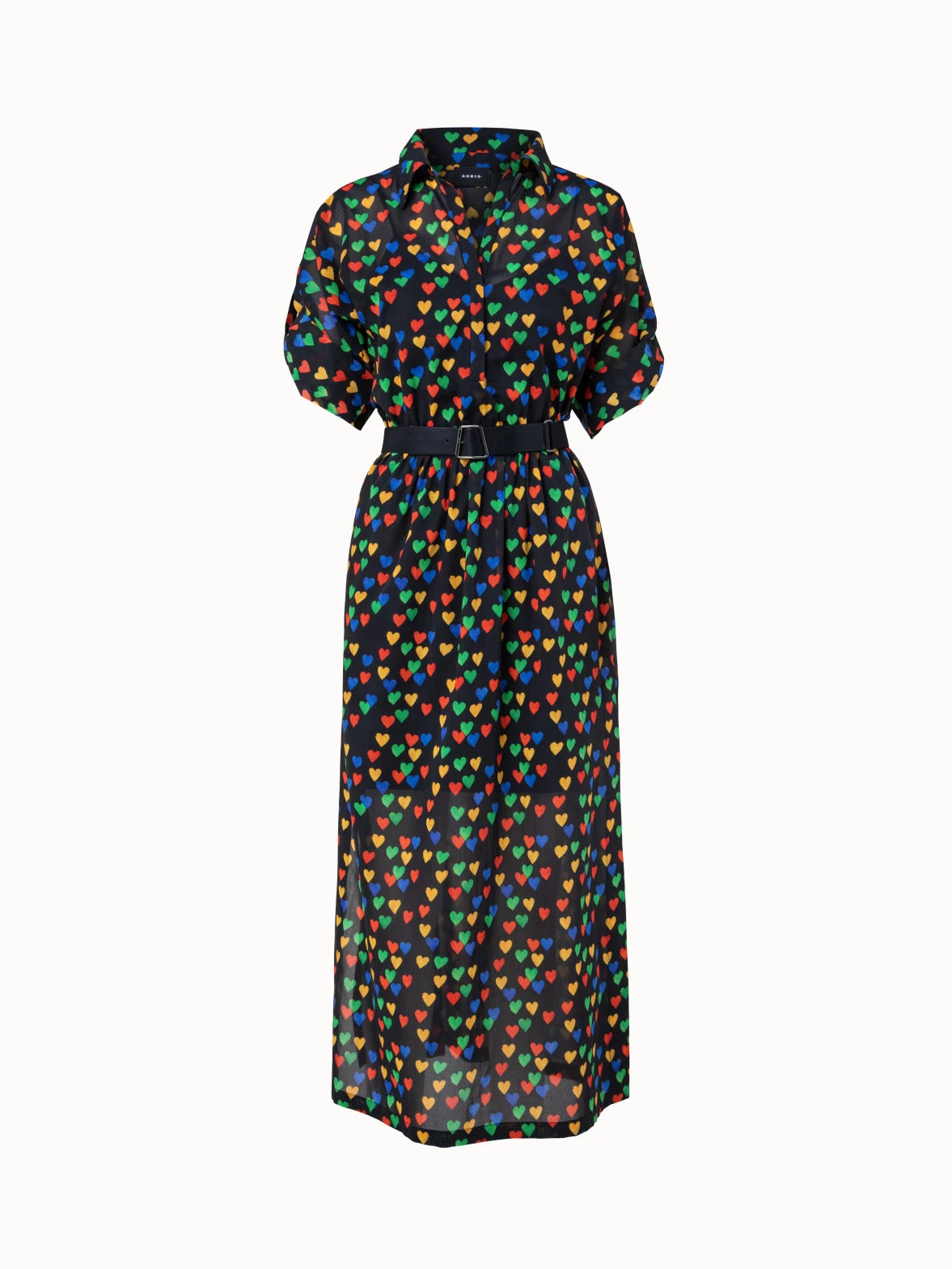 AKRIS Cotton Poplin Dress With Hearts Druck