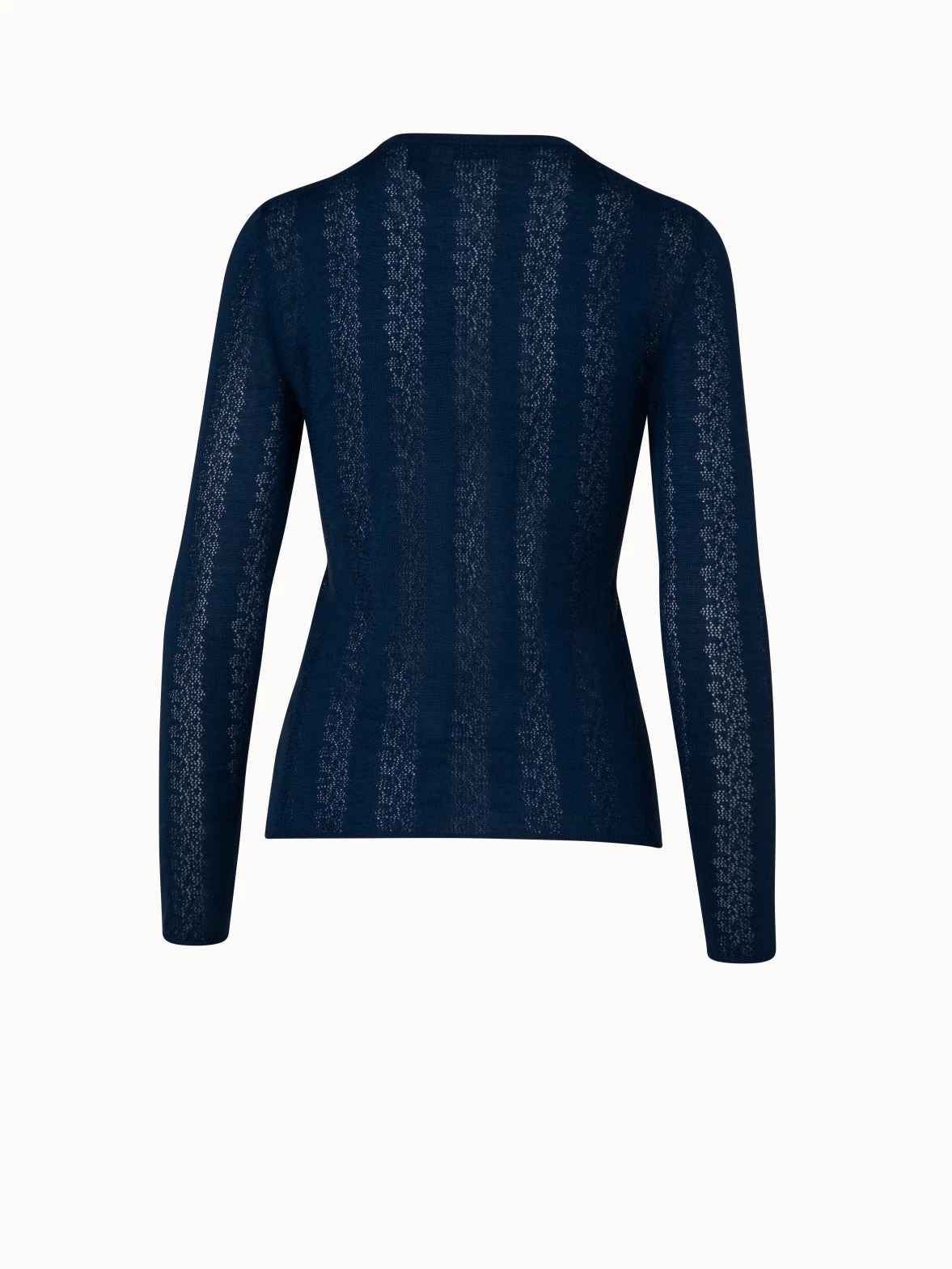 AKRIS Wool Silk Knit Lace Pullover - Image 3