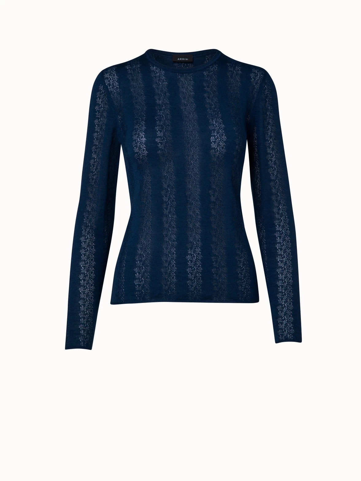 AKRIS Wool Silk Knit Lace Pullover