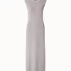 AKRIS Linen Cotton Rib Knit Midi Dress